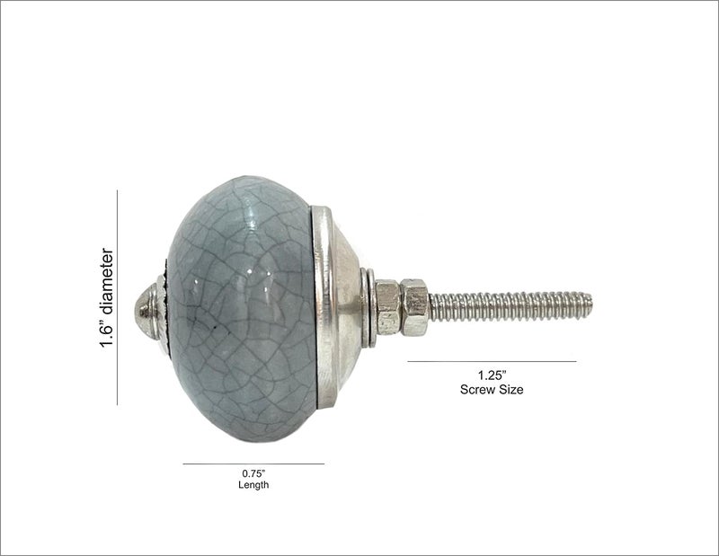 Eleet Assorted Ceramic Cabinet Knobs - Vintage Cabinet Cupboard Door & Drawer Pulls Chrome Hardware (Ceramic Knobs Set of 20, Grey & White) - Image 3